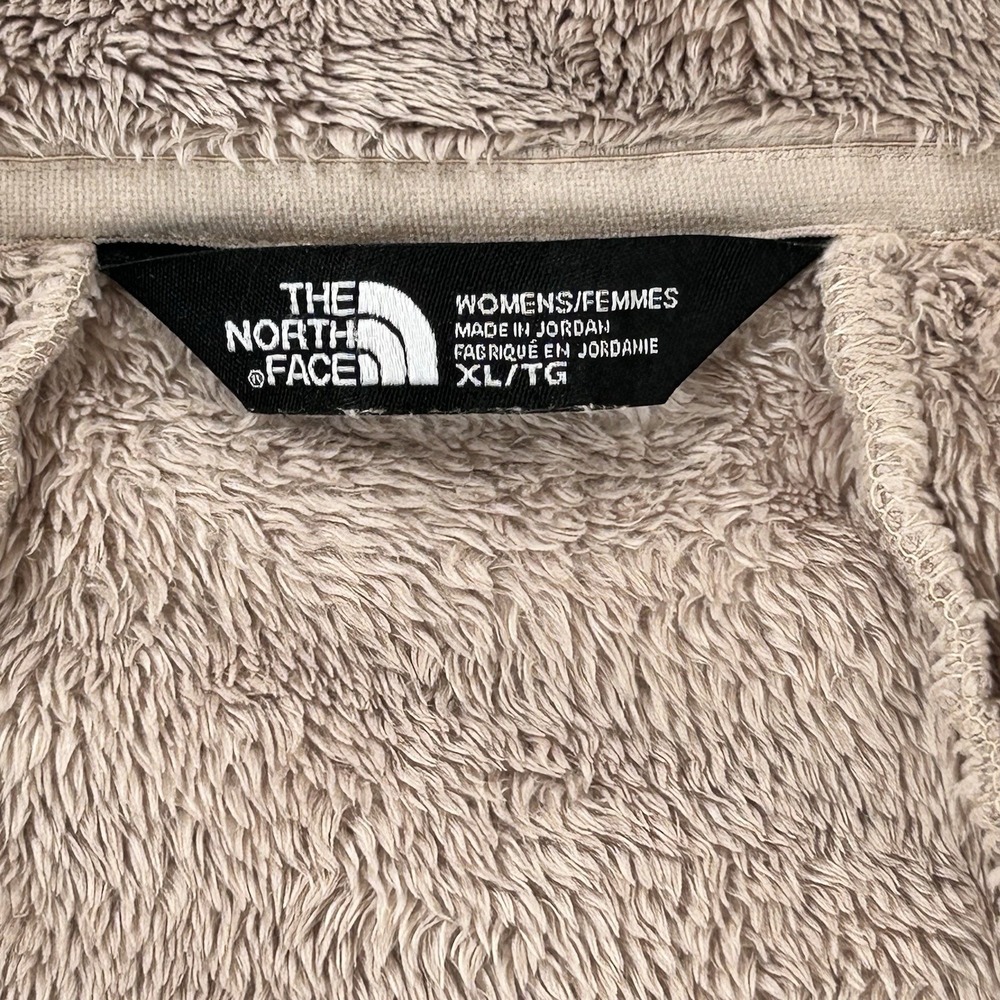 North Face Jacket Osito XL Fleece Sandy Brown Womens Thumb holes Asymmetrical - Picture 6 of 14